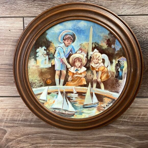 Limoges Setting Sail at the Tuileries B.Peltriaux collectors plate 1986 - Picture 1 of 5